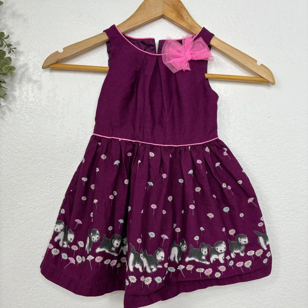 Little Golden Book Moments Girls‎ Purple Kitten Print Dress 2T Toddler